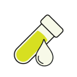Blood droplet and vial icon