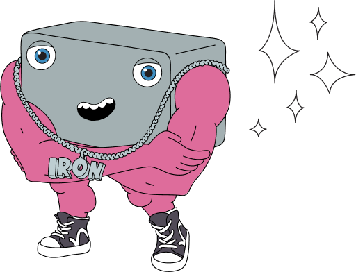 Iron Replenishment Mascot with arms crossed
