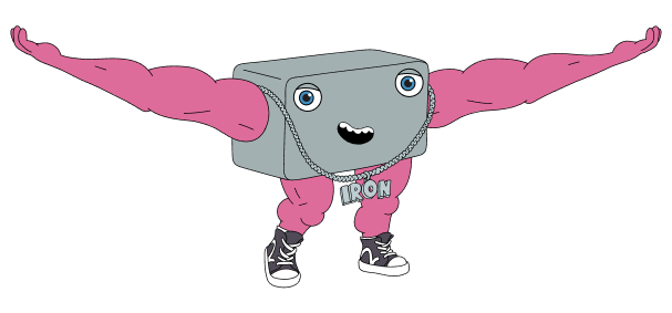 Iron Replenishment Mascot Holding Up Information about INJECTAFER