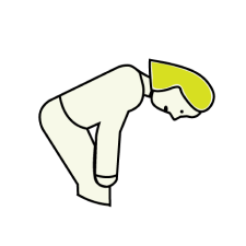 Woman feeling weak icon